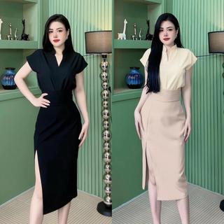 SET VÁY TAY CÁNH DƠI CHÂN VÁY DẬP LY đủ size Nga Tây Boutique