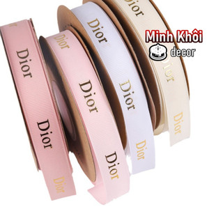 Ruy băng in chữ Dior nhũ vàng sang chảnh 2cm*45m