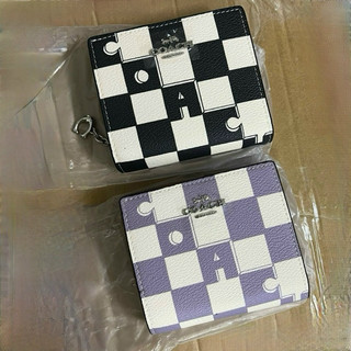📛rẻ vô địch📛ví c snap wallet with checkerboard print nữ siêu đẹp