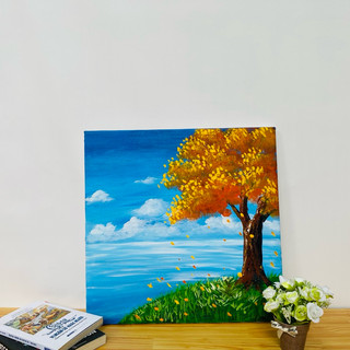 Tranh acrylic vẽ tay kích thước 40x40, tranh quà tặng ,tranh decor