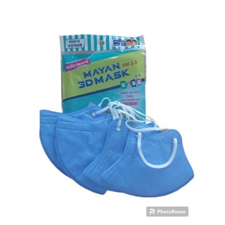 Khẩu Trang Mayan 3D Kids Mask Medi PM2.5 Trẻ em (5 chiếc / túi) N95 chống bụi mịn, vi khuẩn màu xanh