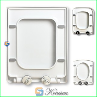 KS.06 - Nắp bồn cầu rơi êm hình vuông, chữ nhật. Nhựa PP cao cấp. Thay cho các loại bồn cầu Rộng 34-36cm. Dài 41-48cm.