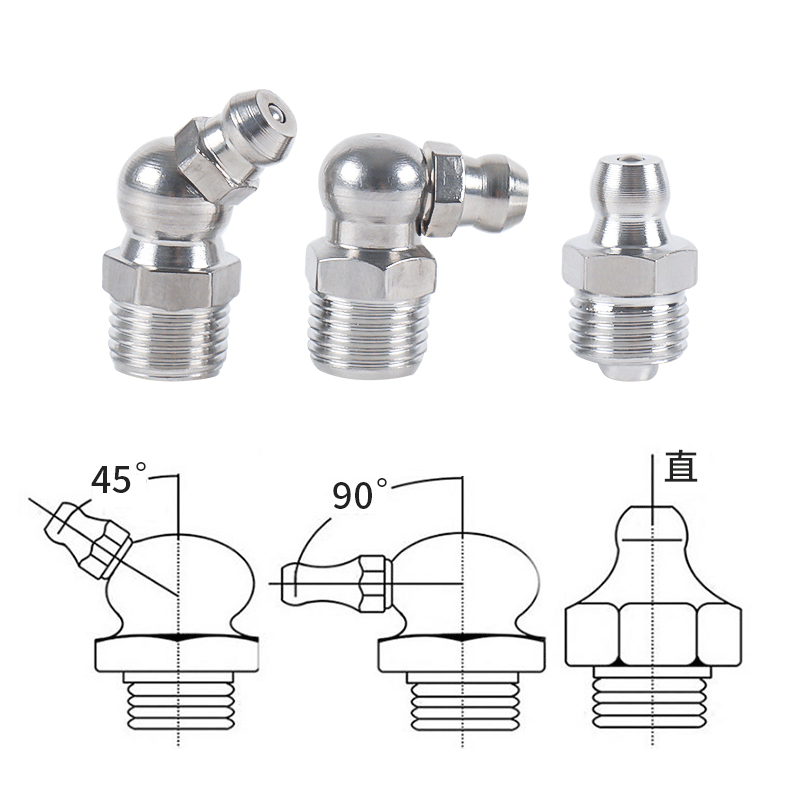 Vú bơm mỡ M6, M8, M10 Inox 304