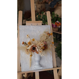 Khung tranh hoa khô, bình hoa gắn bảng, khung tranh bình hoa gắn bảng decor, khung tranh hoa 3D