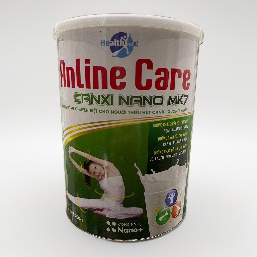 Sữa canxi Anline Care Canxi nano MK7 (Lon 900g) giúp bổ sung canxi, chắc khỏe xương