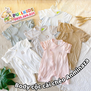 Aminaza - Body cộc cài chéo in hình gấu ngực