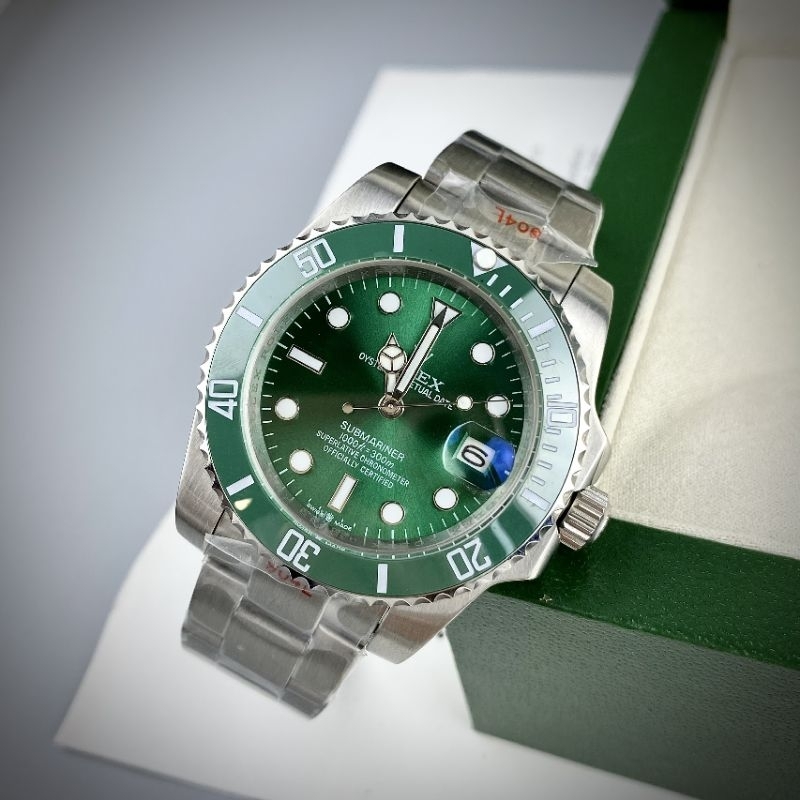 Đồng Hồ Nam ROLEXX SUBMARINE Dial Mặt Tròn Xanh Lá Siz 40mm Máy Cơ (Automatic) Dây Thép Không Gỉ Siz