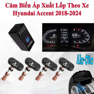Cảm biến áp suất lốp Accent 2018 - 2024 nguyên bản theo xe. Hiển thị trên bảng taplo xe. Có kỹ thuật hướng dẫn lắp