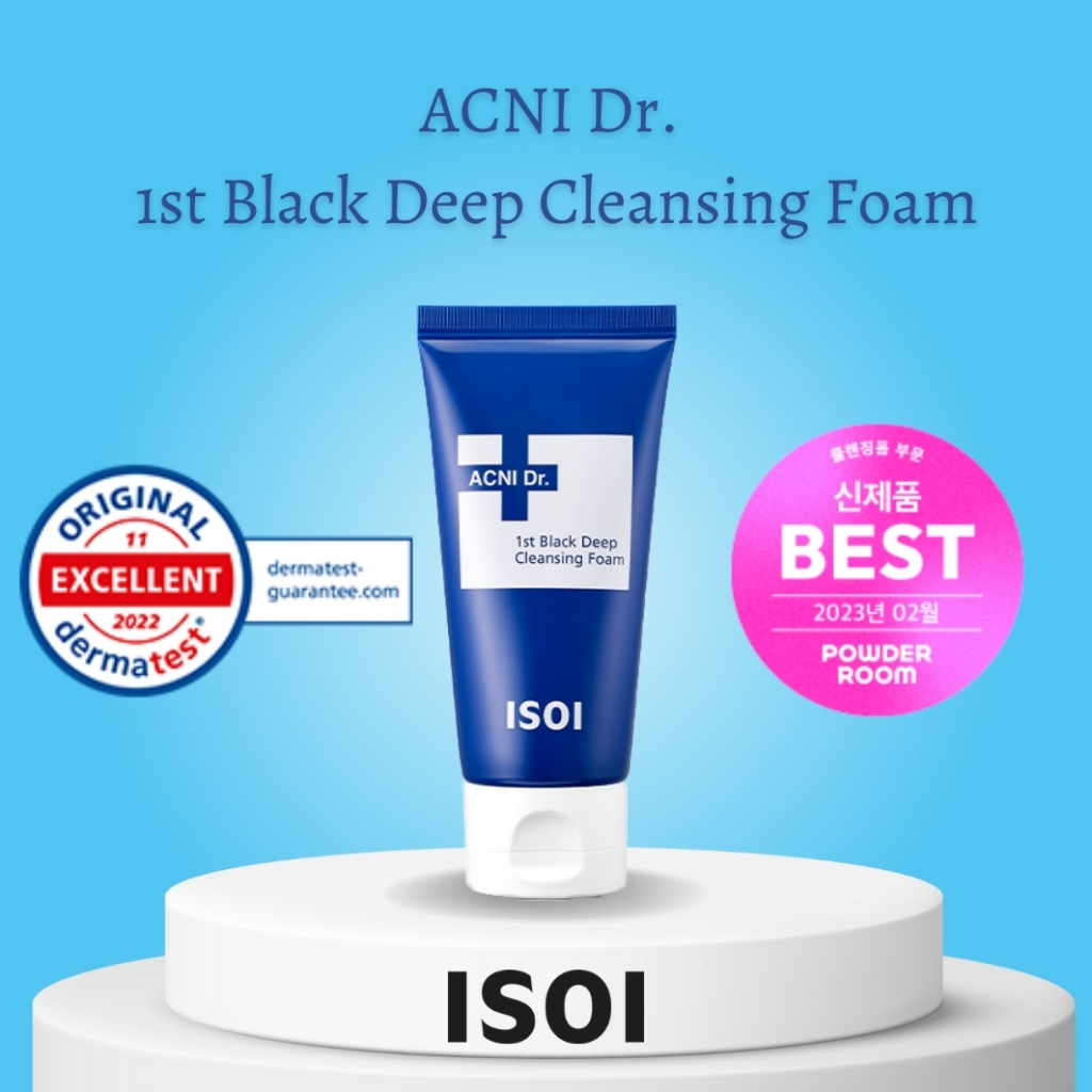 Sữa Rửa Mặt Làm Sạch Sâu Isoi Acni Dr. 1St Black Deep Cleansing Foam 75ml