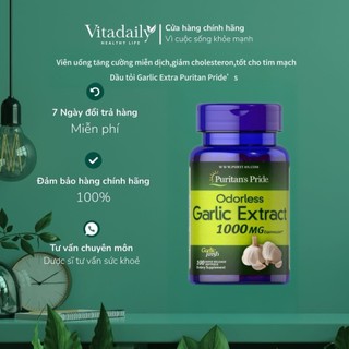 Viên uống dầu tỏi tăng cường miễn dịch, giảm cholesterol Puritan's Pride Garlic Oil 1000mg 100 viên