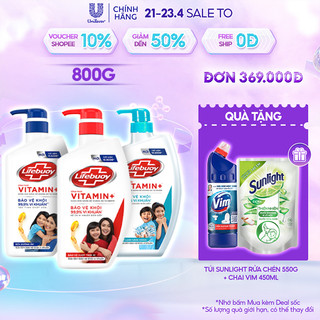 Sữa Tắm Lifebuoy Sạch Khuẩn Bảo Vệ Khỏi 99.9% Vi Khuẩn, Chứa Ion Bạc+ Hỗ Trợ Cùng Đề Kháng Da Tự Nhiên 800G