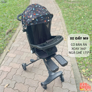  Xe đẩy M9 có bàn ăn cho bé sơ sinh xe đẩy ngã lưng 180 độ và xoay chiều tự động 360 độ  BH 6 Tháng  