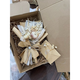 Bó hoa khô quà tặng, hộp quà tặng hoa khô, set quà hoa khô, bó hoa khô nhỏ trang trí decor