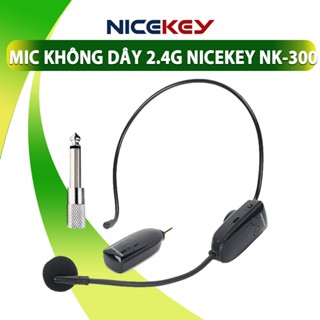 Micro Không Dây NICEKEY NK300, Không Dây Sóng 2.4G, Thời Gian Dùng Lên Tới 15H, Dùng Cho Loa Trợ Giảng, Loa Kéo, Âm Ly