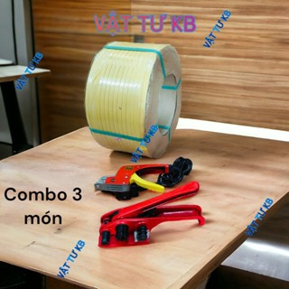 Máy đóng kiện bằng điện cầm tay. Combo 3 món gồm có 1 căng dây + 1 kẹp điện + 10kg dây đai nhựa pp