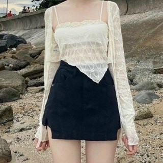 Quần giả váy / Chân váy chữ a cạp lưng cao Cun Fashion chất jean cotton cao cấp kiểu dáng trẻ Trung