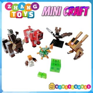 Đồ chơi Xếp hình Minecraft Mooshroom - Slimes - Bat - Pillager - Snow Golem - Ravager - Guardian Minifigures Xinh X0298