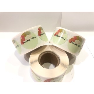 Sticker thank you decal nhựa màu xanh lá 400 tem / cuộn