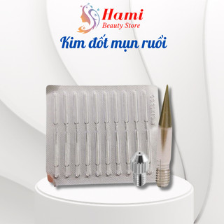 Kim đốt nốt ruồi mụn thit, 10 kim nhỏ / kim to / ốc nối đốt nốt ruồi