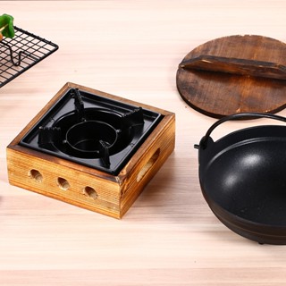 Bếp Cồn Gang Vỏ Gỗ Tiện Lợi Dành Cho Nhà Bếp,Bếp Cồn Nấu Lẩu 20cm( hàng sẵn síp nhanh )