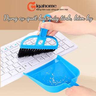 Chổi mini quét bụi bàn phím, bụi bàn thờ đa năng kèm ky hốt rác gigahomevn 4612