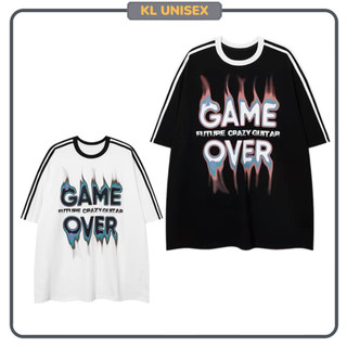 Áo thun raglan 3 sọc tay game over tay lỡ form rộng 𝑲𝑳 𝑼𝑵𝑰𝑺𝑬𝑿