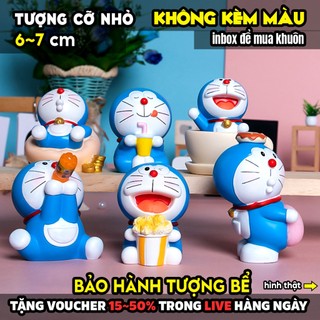 Tượng tô màu, DOREMON CÁ TÍNH, size M, thạch cao trắng (Không kèm màu), luyện vẽ, decor