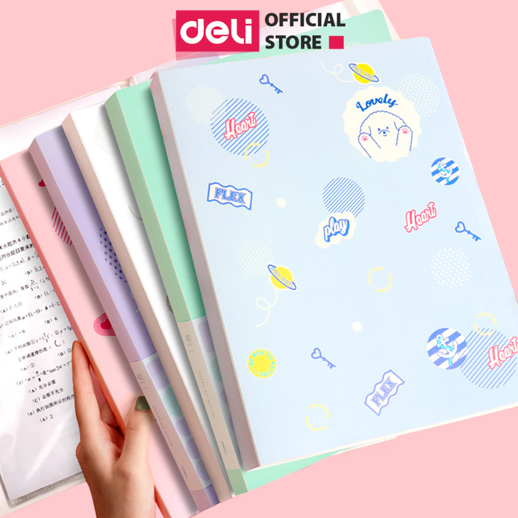 File Tài Liệu File Lá 20 30 40 Túi Đựng Tài Liệu Màu Pastel Học Sinh Deli Đa Năng A4 Bìa Lá Cute