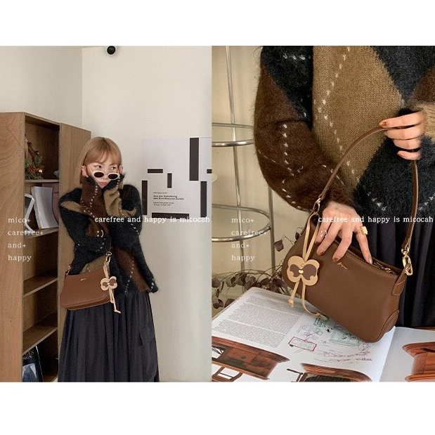 Túi MICOCAH CHÍNH HÃNG kèm charm bản chuẩn 2 dây, form đứng, túi xách, túi đeo chéo MSP: 732