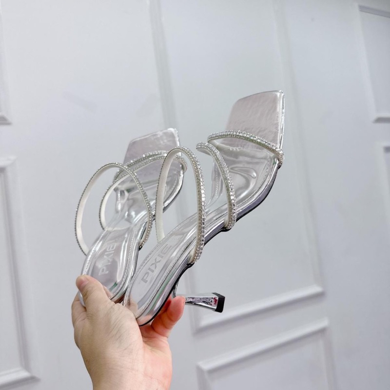 Guốc Cao Gót 7cm Quai Mảnh Đính Đá E171