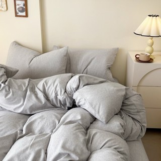 Bộ chăn ga gối 4 món cotton đũi muji kẻ tăm màu sắc đơn giản,đủ kích thước