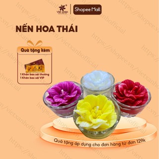 Cốc nến hoa mini việt xanh nến hữu cơ organic đốt 8 tiếng an toàn sức khoẻ không khói đen mùi thơm nhẹ nhàng c3 c4