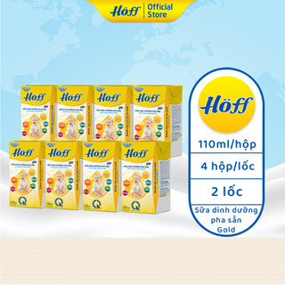 Combo 2 Sữa dinh dưỡng công thức pha sẵn Hoff Gold hỗ trợ nâng cao sức đề kháng, 2 lốc (8 hộp x 110ml)