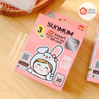 Túi trữ sữa Sunmum 2 khoá zip hộp 20 túi made in Thailand