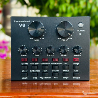 [Rẻ Vô Địch] Soundcard V8 Autotune bản quốc tế âm thanh phòng thu livestream karaoke facebook, bigo, tiktok