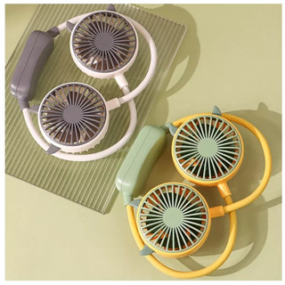 Quạt Đeo Cổ Hình Tai Mèo Xoay 360 Độ 2 Chế Độ Làm Mát Sạc Điện Có Thể Gấp Gọn Tiện Dụng TVQ Store