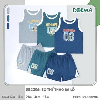 Bộ ba lỗ, sát nách thể thao dokma 12-48m db2067