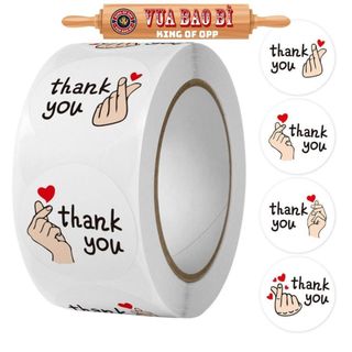 Set 500 sticker thank you, nhãn dán trang trí hình tròn hoạ tiết - vua bao bì