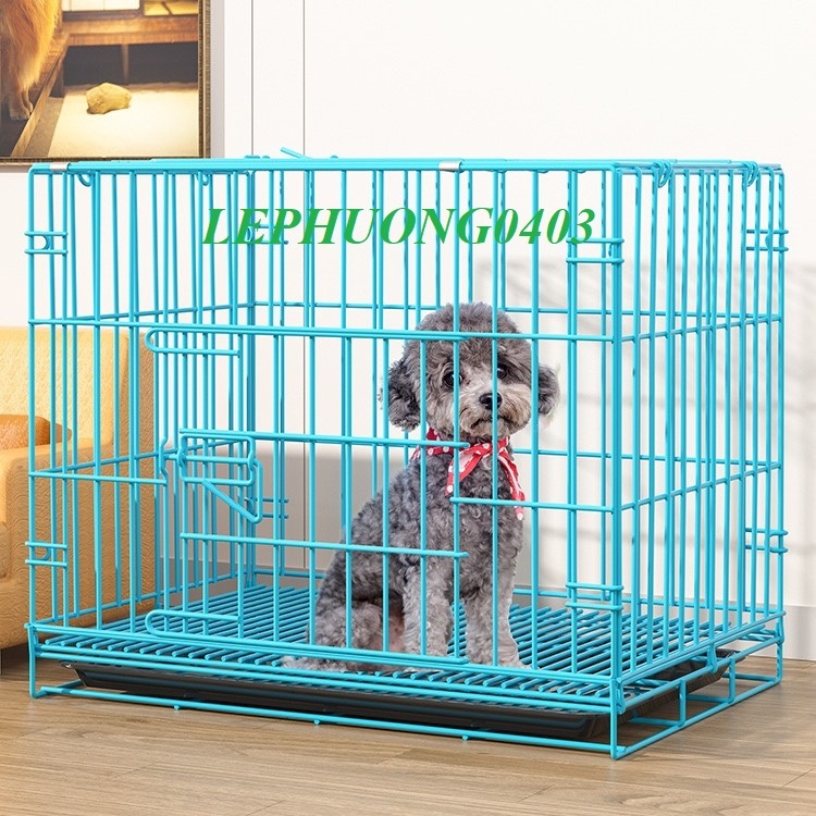 💥[FREESHIP]💥 Lồng Chuồng chó Và Mèo Sơn Tĩnh Điện Gấp Gọn 3 Kích Cỡ Nhiều Màu (Tặng kèm Khay Đen)