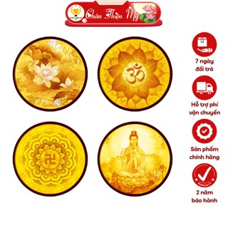  Đèn Thờ Hào Quang Phật Tranh Trúc Chỉ Tròn CHÂN THIỆN MỸ Trang Trí Bàn Thờ Hào Quang Trúc Chỉ Nhiều Mẫu CTC-HQ-03 