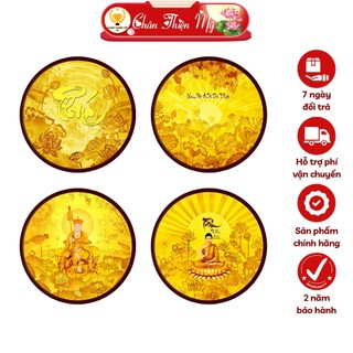 Đèn thờ hào quang phật tranh trúc chỉ tròn chân thiện mỹ, trang trí bàn thờ, hào quang trúc chỉ quan âm bồ tát ctc-hq-04