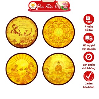 Đèn Thờ Hào Quang Phật Tranh Trúc Chỉ Tròn CHÂN THIỆN MỸ, Trang Trí Bàn Thờ, Hào Quang Trúc Chỉ Nhiều Mẫu CTC-HQ-06