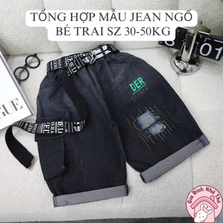 (30-50kg) Quần bò jean ngố, lửng chất mềm co giãn cho bé trai size đại