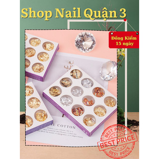 Giấy nhún bạc vàng - foil giấy nhún làm móng 12 hũ - trang trí móng