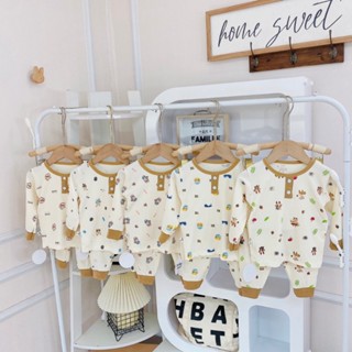 Bộ Quần Áo Len Tăm Dài Tay cho Bé, Hoạ tiết Bé trai Bé gái cổ trụ, chất tăm tàu mệm mịn siêu đẹp size từ 6kg