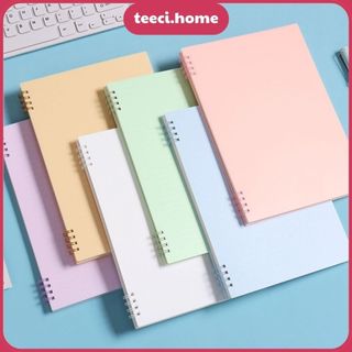 Sổ Tay Vở Còng Ghi Chú Học Từ Mới Note Gáy Lò Xo Bìa Trơn Màu Pastel Planner Gáy Xoắn Khuyết Còng Ghi Chép TEECI G017