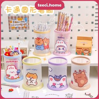 Hộp Đựng Bút PP Ống Cắm Bút Cọ Trang Điểm Đồ Dùng Để Bàn Cute Tự Lắp Ghép Gấp Gọn TEECI G022