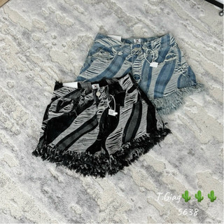 Quần sooc jeans denim vân xước ống tua rua, quần short bò siêu chất mẫu Mới thời trang hè QCCC LuciK Shop QN0027 5638