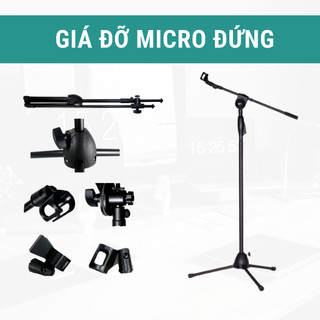 Chân đứng micro phòng thu, giá đỡ micro chuyên nghiệp ms201 dễ dàng điều chỉnh độ cao