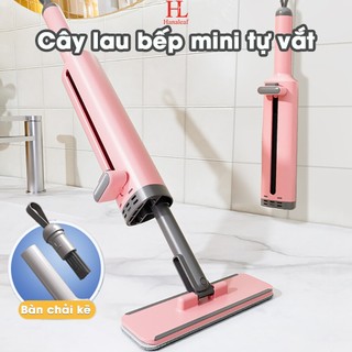 Cây lau nhà tự vắt mini HL, lau bàn bếp cầm tay,lau phòng tắm xe hơi nhỏ gọn tiện lợi, có gạt nước, bản chải tháo rời